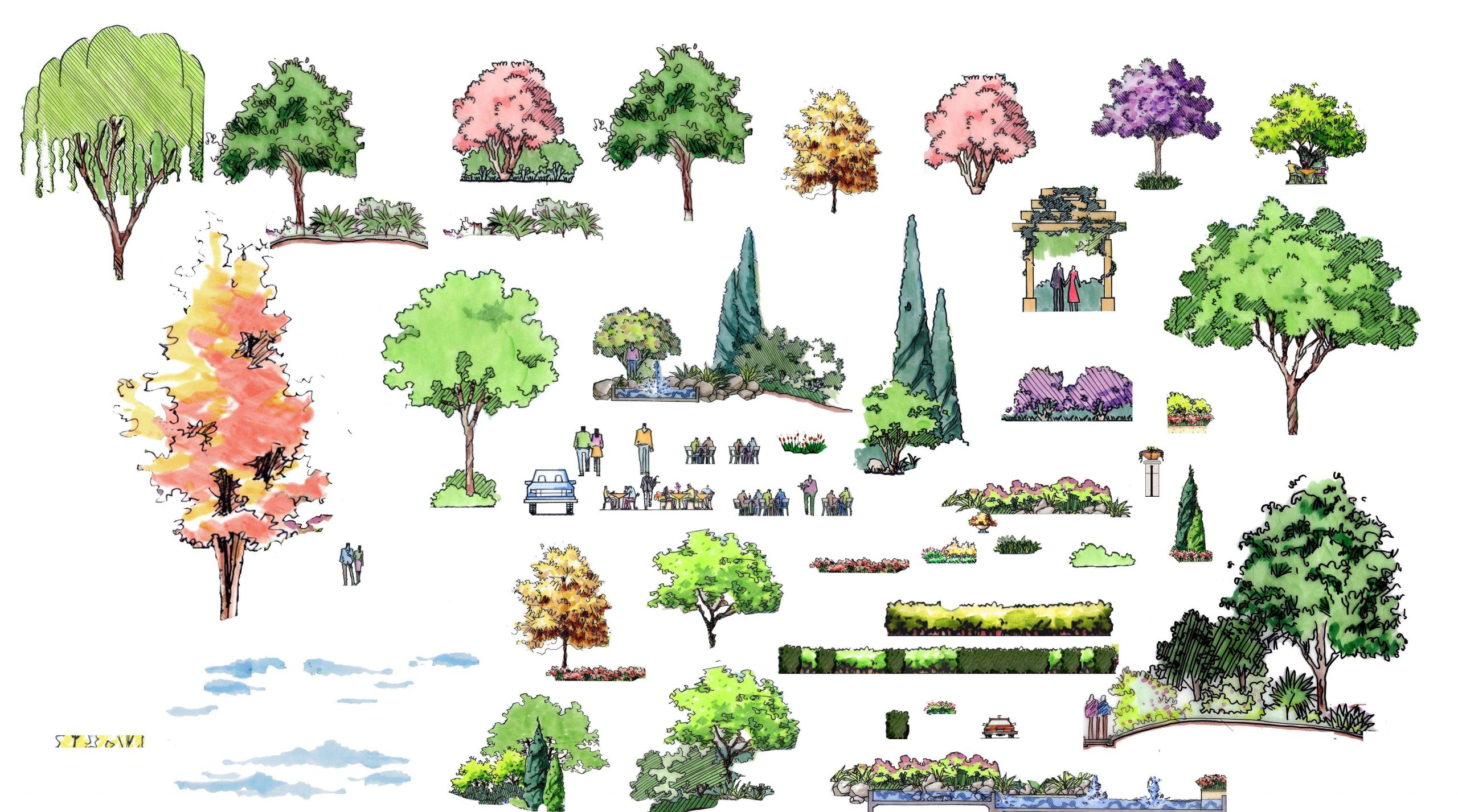 Hand-painted PSD Tree Blocks 3 - Image 3