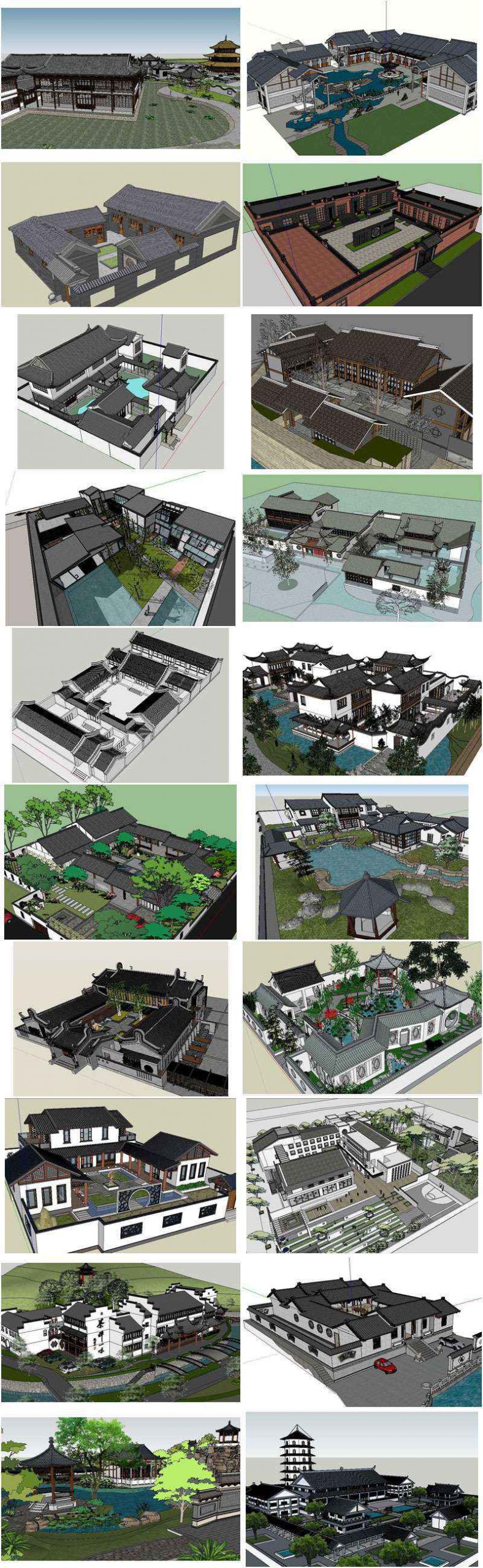 【20 Kinds of Chinese Landscape Sketchup 3D Models】(Best Collections!!) - Image 2