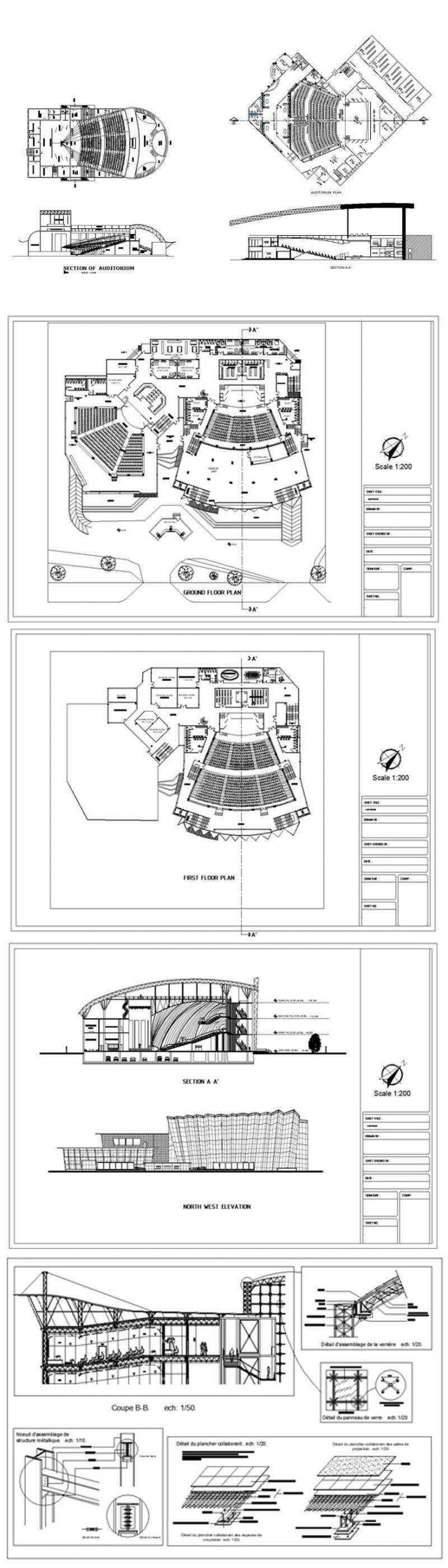 ★【Cinema CAD Drawings Collection】@Cinema Design,Autocad Blocks,Cinema Details,Cinema Section,Cinema elevation design drawings - Image 13