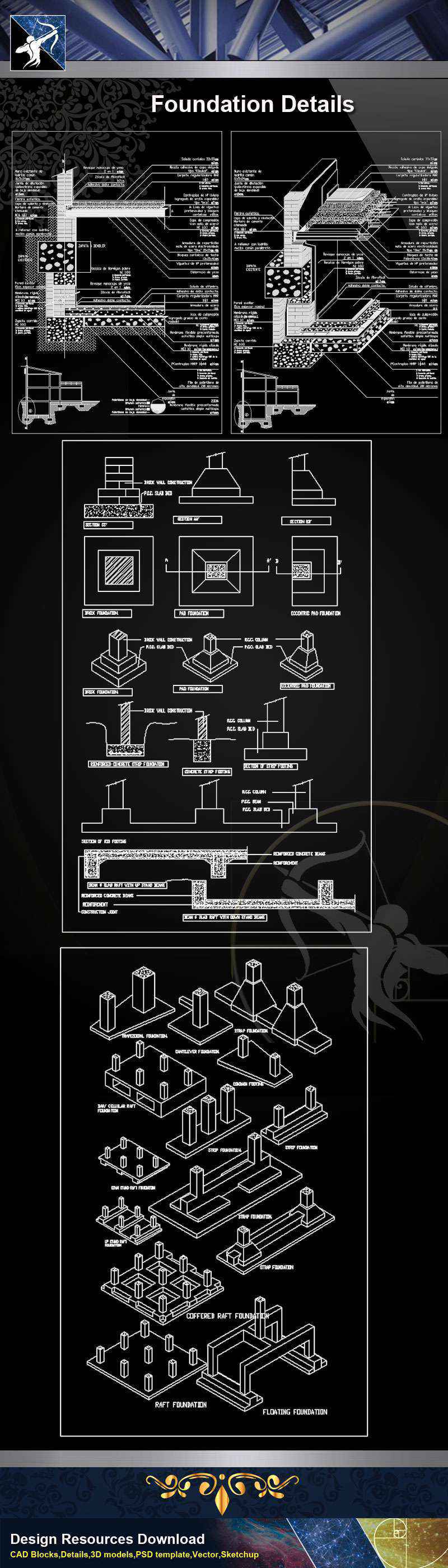 【Architecture CAD Details Collections】Foundation CAD Details 2