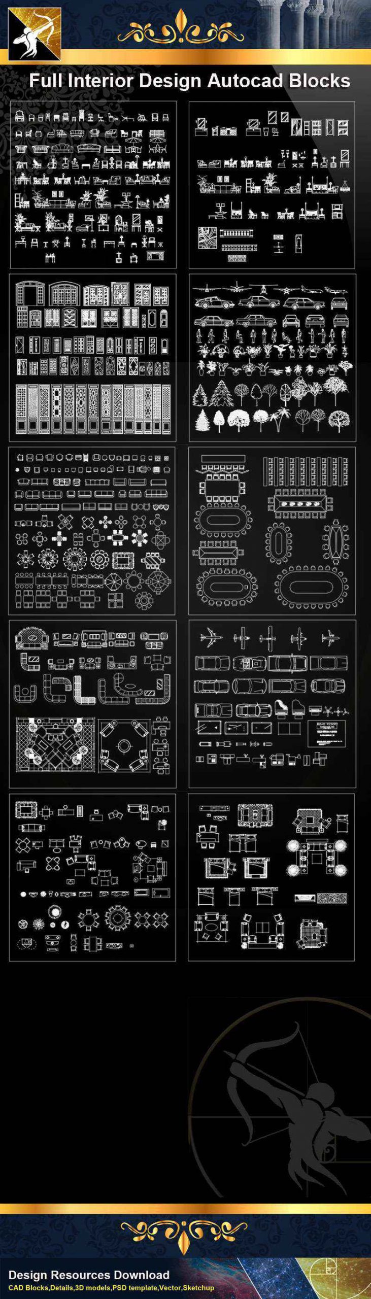 ★【 Full Interior Design Autocad Blocks Bundle V.1】@All Autocad Blocks Collection - Image 2