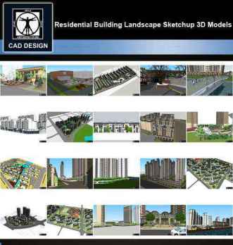 ★【Sketchup 3D Models】20 Types of Residential Building Landscape Sketchup 3D Models  V.1