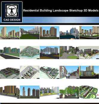 ★【Sketchup 3D Models】20 Types of Residential Building Landscape Sketchup 3D Models  V.7