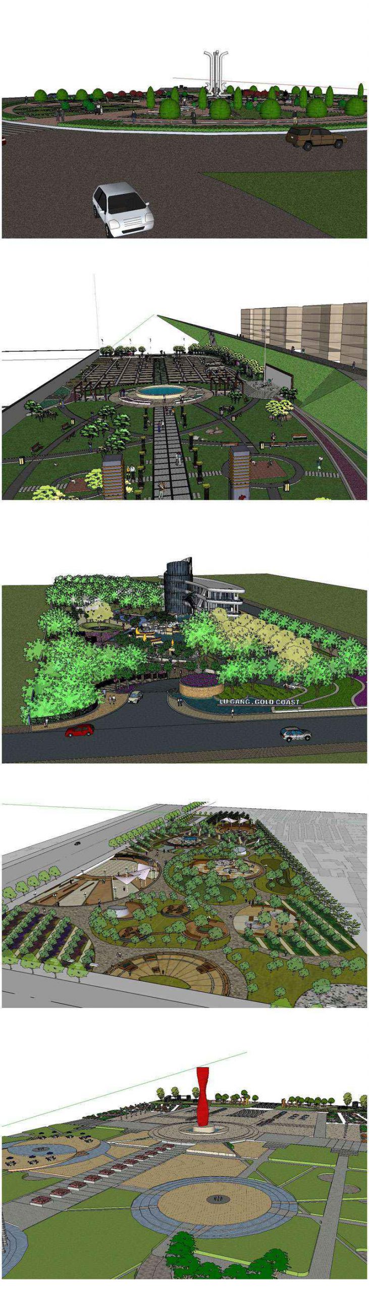★【Sketchup 3D Models】15 Types of Plaza Landscape Sketchup 3D Models V.2 - Image 2