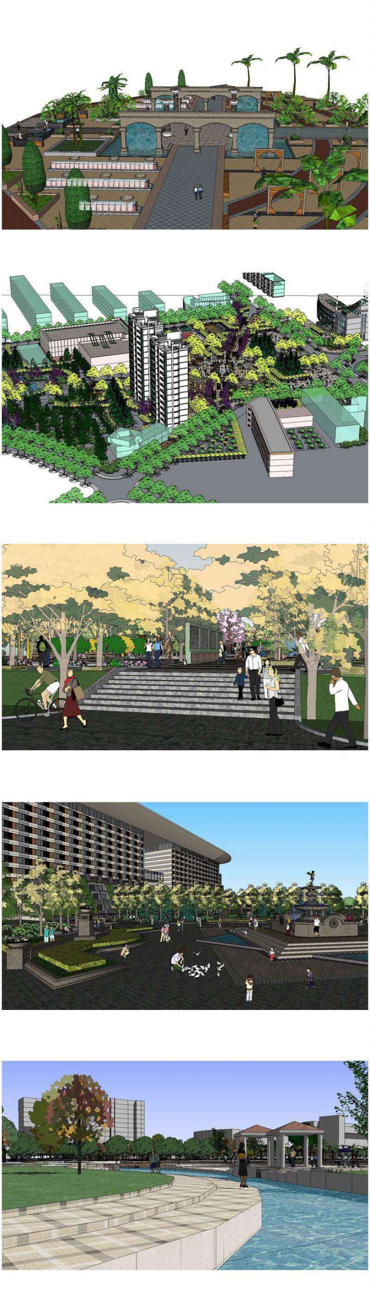 ★【Sketchup 3D Models】15 Types of Plaza Landscape Sketchup 3D Models V.2 - Image 4