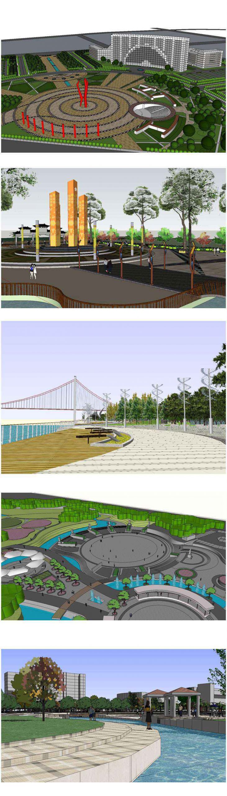★【Sketchup 3D Models】15 Types of Plaza Landscape Sketchup 3D Models V.2 - Image 3