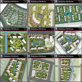★Best 10 Types of Residential Landscape PSD color plans Bundle (Total 1.24GB PSD Files -Best Recommanded!!💎💎)
