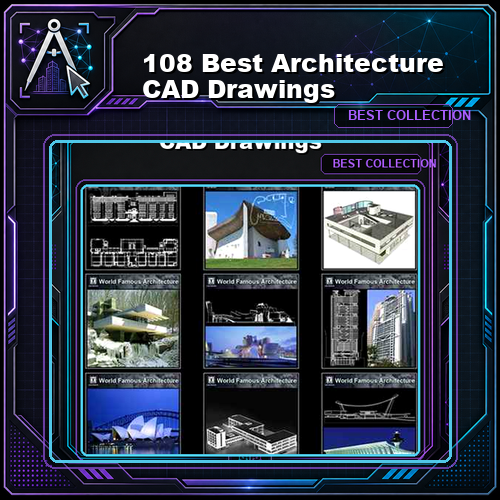 【108 Best Architecture CAD Drawings】(Best Collections!!)