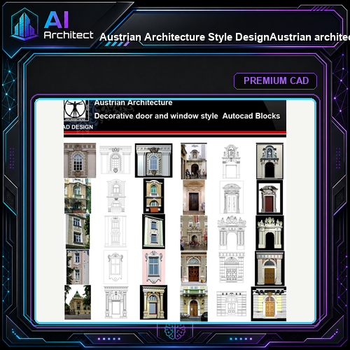 ★【Austrian Architecture Style Design】Austrian architecture · Decorative door and window style CAD Drawings