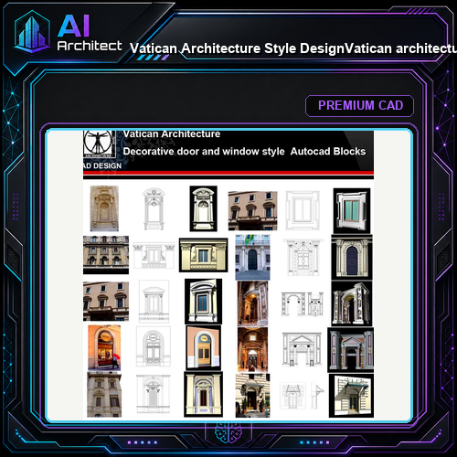 ★【Vatican Architecture Style Design】Vatican architecture · Decorative door and window style CAD Drawings