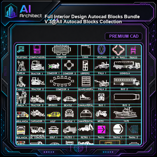 ★【 Full Interior Design Autocad Blocks Bundle V.3】@All Autocad Blocks Collection
