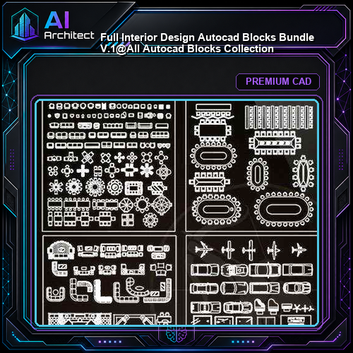 ★【 Full Interior Design Autocad Blocks Bundle V.1】@All Autocad Blocks Collection