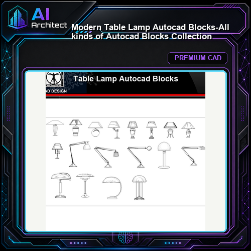 ★【 Modern Table Lamp Autocad Blocks】-All kinds of Autocad Blocks Collection
