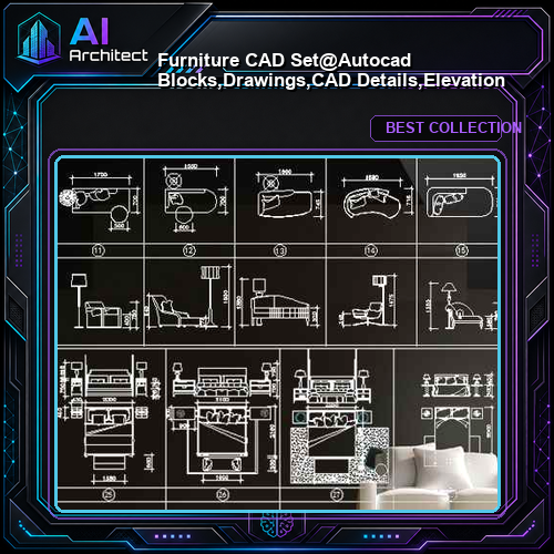 ★【Furniture CAD Set】@Autocad Blocks,Drawings,CAD Details,Elevation
