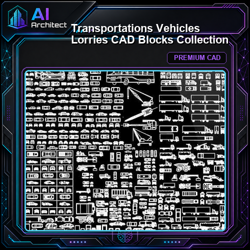 Transportations Vehicles Lorries CAD Blocks Collection