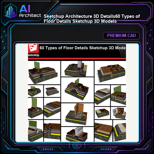 💎【Sketchup Architecture 3D Details】60 Types of Floor Details Sketchup 3D Models