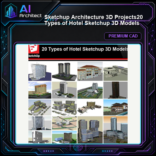 💎【Sketchup Architecture 3D Projects】20 Types of Hotel Sketchup 3D Models