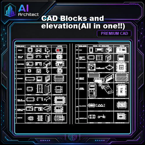 CAD Blocks and elevation(All in one!!)