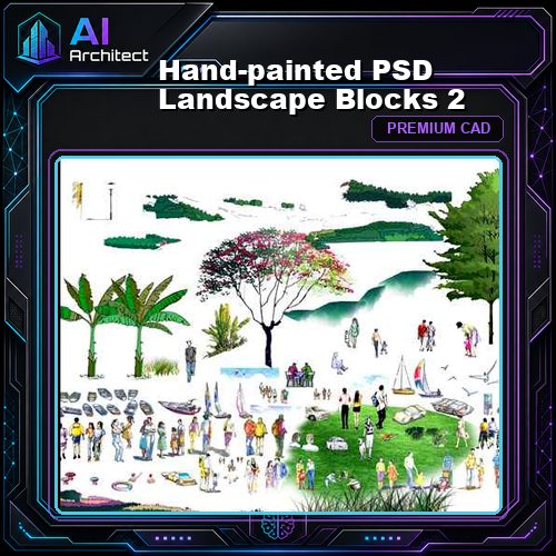 Hand-painted PSD Landscape Blocks 2
