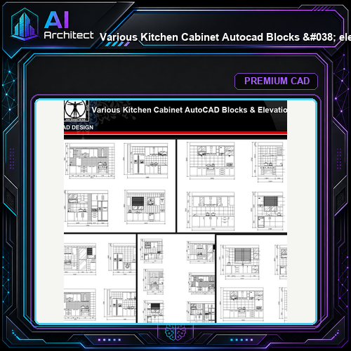 ★【Various Kitchen Cabinet Autocad Blocks & elevation V.1】All kinds of Kitchen Cabinet CAD drawings Bundle