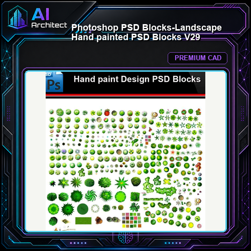 ★Photoshop PSD Blocks-Landscape Hand painted PSD Blocks V29