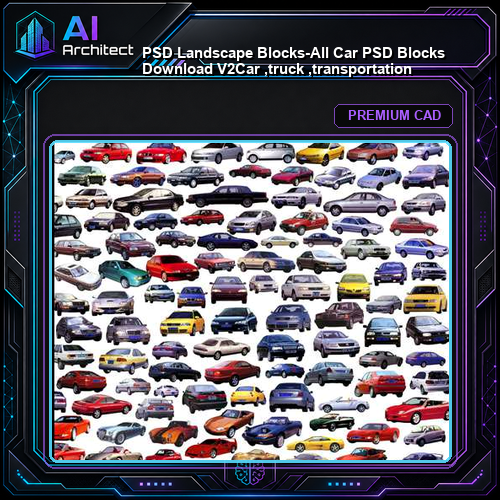 ★【 PSD Landscape Blocks-All Car PSD Blocks Download V2】Car ,truck ,transportation