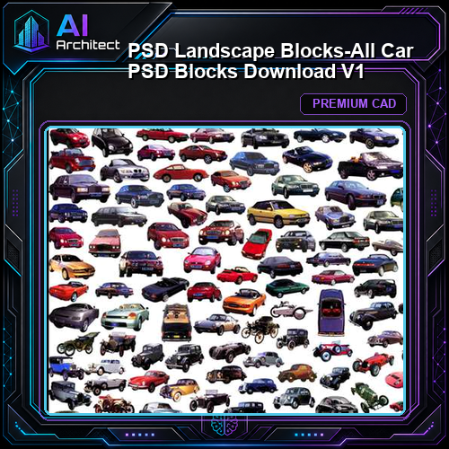 ★【 PSD Landscape Blocks-All Car PSD Blocks Download V1】