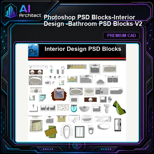 ★Photoshop PSD Blocks-Interior Design -Bathroom PSD Blocks V2