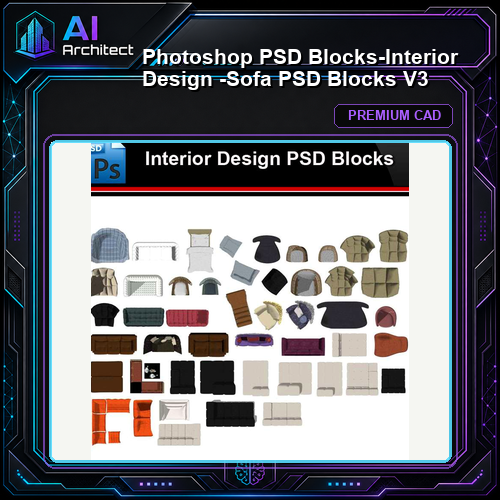 ★Photoshop PSD Blocks-Interior Design -Sofa PSD Blocks V3