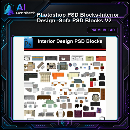 ★Photoshop PSD Blocks-Interior Design -Sofa PSD Blocks V2