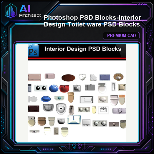 ★Photoshop PSD Blocks-Interior Design Toilet ware PSD Blocks