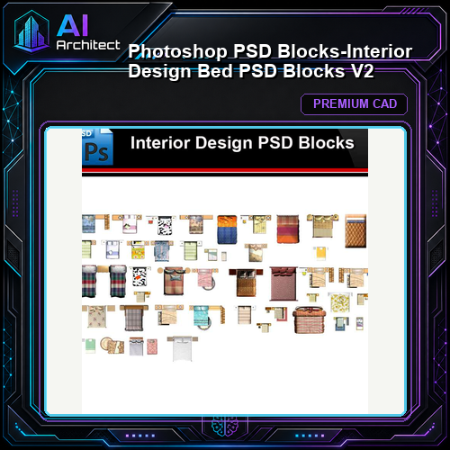 ★Photoshop PSD Blocks-Interior Design Bed PSD Blocks V2
