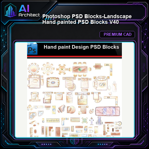 ★Photoshop PSD Blocks-Landscape Hand painted PSD Blocks V40