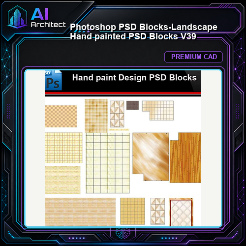 ★Photoshop PSD Blocks-Landscape Hand painted PSD Blocks V39