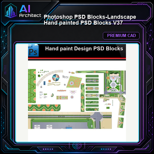 ★Photoshop PSD Blocks-Landscape Hand painted PSD Blocks V37