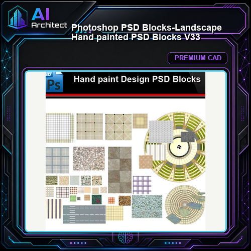 ★Photoshop PSD Blocks-Landscape Hand painted PSD Blocks V33