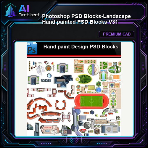 ★Photoshop PSD Blocks-Landscape Hand painted PSD Blocks V31