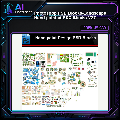 ★Photoshop PSD Blocks-Landscape Hand painted PSD Blocks V27