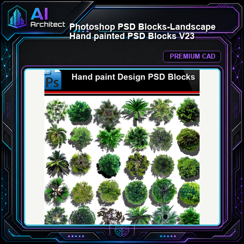 ★Photoshop PSD Blocks-Landscape Hand painted PSD Blocks V23
