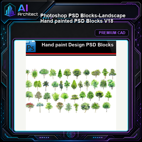 ★Photoshop PSD Blocks-Landscape Hand painted PSD Blocks V18
