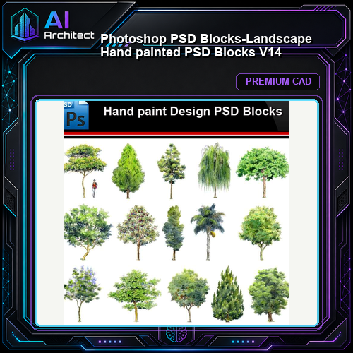 ★Photoshop PSD Blocks-Landscape Hand painted PSD Blocks V14
