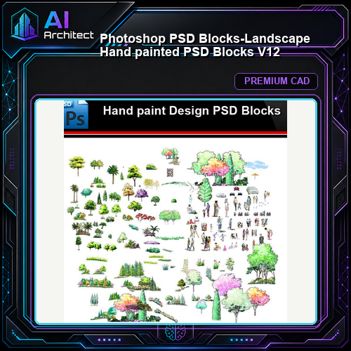 ★Photoshop PSD Blocks-Landscape Hand painted PSD Blocks V12