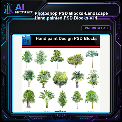 ★Photoshop PSD Blocks-Landscape Hand painted PSD Blocks V11