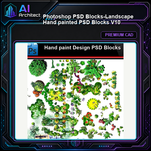 ★Photoshop PSD Blocks-Landscape Hand painted PSD Blocks V10