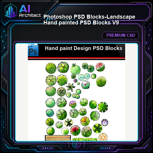 ★Photoshop PSD Blocks-Landscape Hand painted PSD Blocks V9