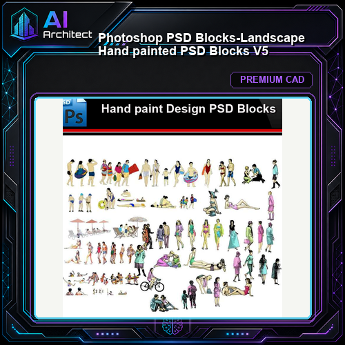 ★Photoshop PSD Blocks-Landscape Hand painted PSD Blocks V5