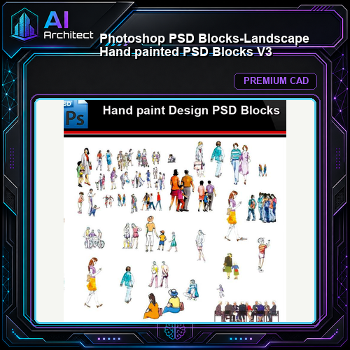 ★Photoshop PSD Blocks-Landscape Hand painted PSD Blocks V3