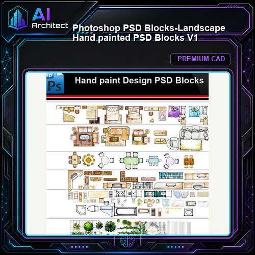 ★Photoshop PSD Blocks-Landscape Hand painted PSD Blocks V1