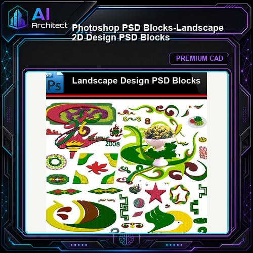 ★Photoshop PSD Blocks-Landscape 2D Design PSD Blocks