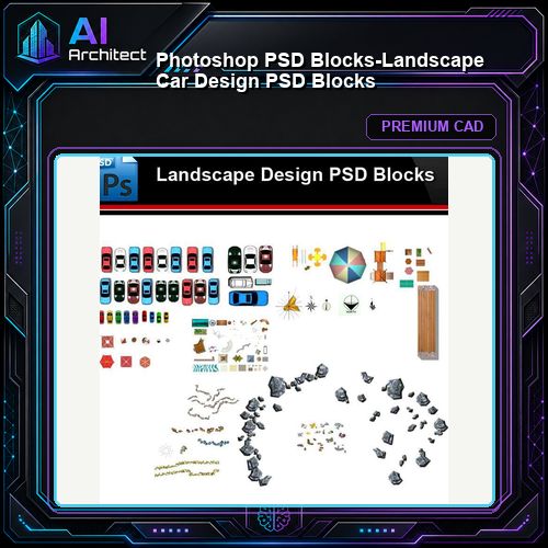 ★Photoshop PSD Blocks-Landscape Car Design PSD Blocks